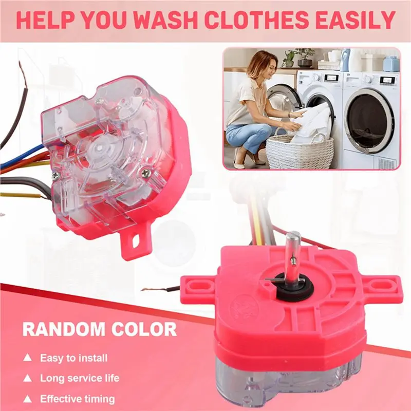 A02M-2X Universal Washing Machine Parts Timer With 6 Wires 220V 3.5A DXT15SF-G Install Distant 6.5-7.5Cm
