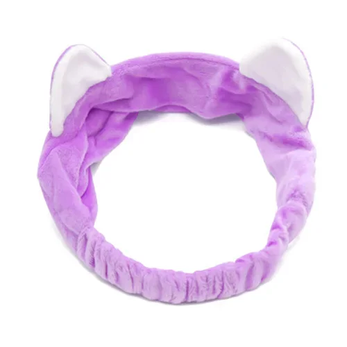 Cat Ears Coral Fleece Head Bands Spa Headband For Washing Face Makeup Headband Bow Tie Hair Band Microfiber Women Headbands