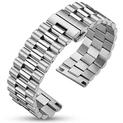 316l Stainless Steel Watch Band Bracelet Women Men Silver Solid Metal Watchband 16mm 18mm 20mm 21mm 22mm Strap Accessories