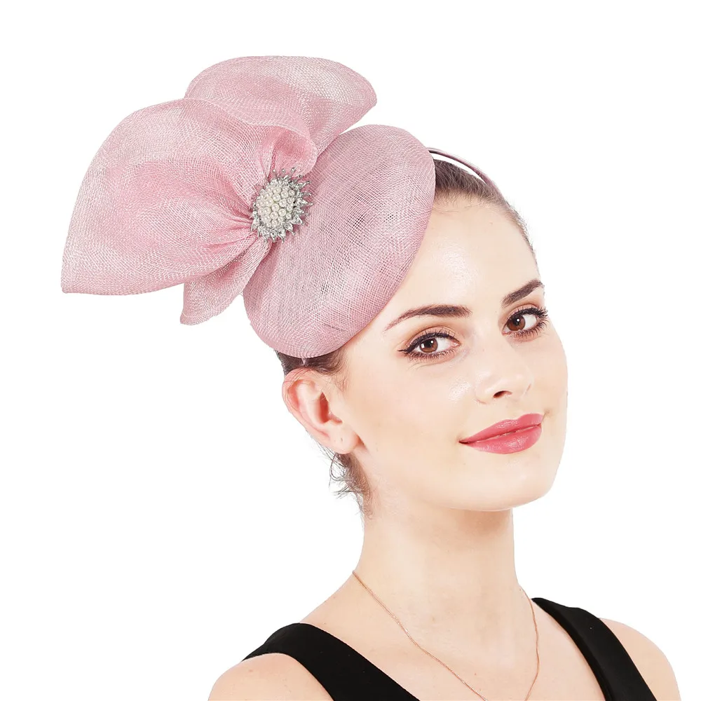 4-Layer Sinamay Women Elegant Bride Fascinator Hat Nice Wedding Millinery Hat  Gorgeous Headwear For Ladies Party Tea Chapeau