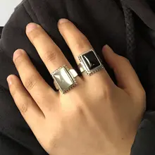 Sterling Silver Lucifer Ring with Onyx #5