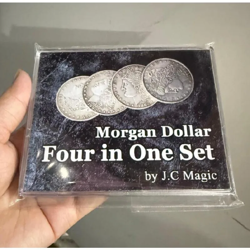 

Набор «Четыре в одном» в долларах Моргана, медь от J.C, волшебная монета, фокусы, иллюзия, монета, появляется/Ваниш, прыжки, крупный план, магический трюк