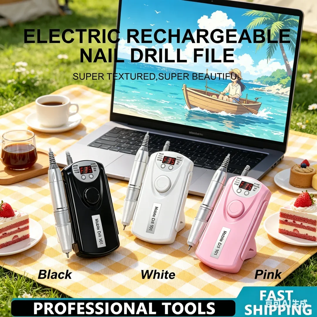 

Majestic 35000RPM Nail Drill Machine for Nails Rechargeable Manicure Low Noise Professional Electric Nail Drills Motor Polishe