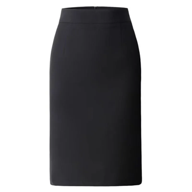 Elegante Hohe Taille Büro Dame Bleistift Rock Koreanische Mode Slim Fit Paket Hüfte Midi Röcke Frauen Einfarbig Alle-spiel Röcke – Detail 14
