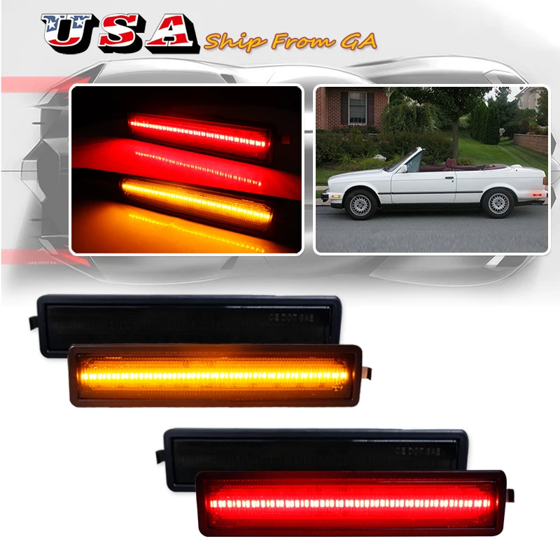 For BMW E30 E32 E34 318i 318is 325es 325i 5 Series Front & Rear Bumper Side Marker Light  Assembly Parking Lights T10 12V DRL