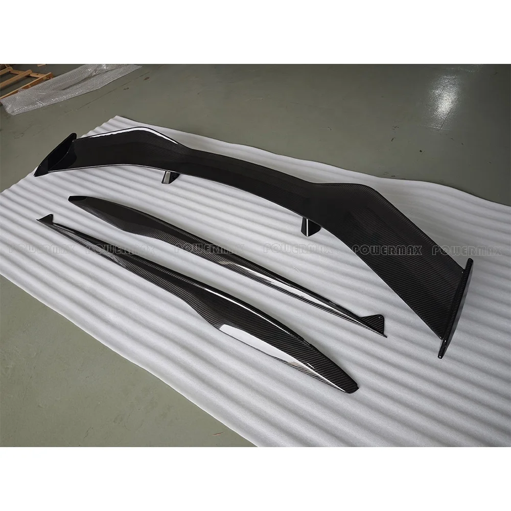 Dry Carbon Fiber Rear High Wing for Chevrolet Corvette C8 Z06 Carbon Fiber Wing Side Skirts