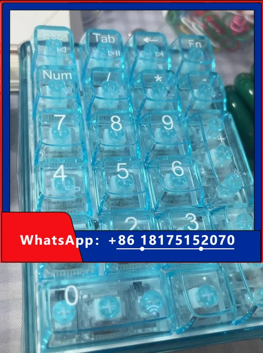 HLH 21-Key Transparent Numeric Mechanical Keyboard - Wireless Tri-Mode Long Endurance Custom PC Accessory Gift