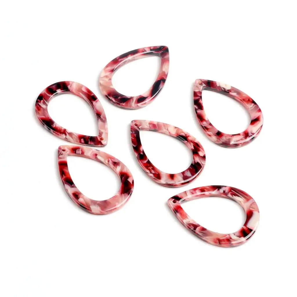 Schildpatt-Perlen, Acetat-Acryl-Leoparden-Anhänger, Tropfenförmige Anhänger, Schmuckzubehör, Ohrringteile, 31mm X 21,5mm – Detail 13