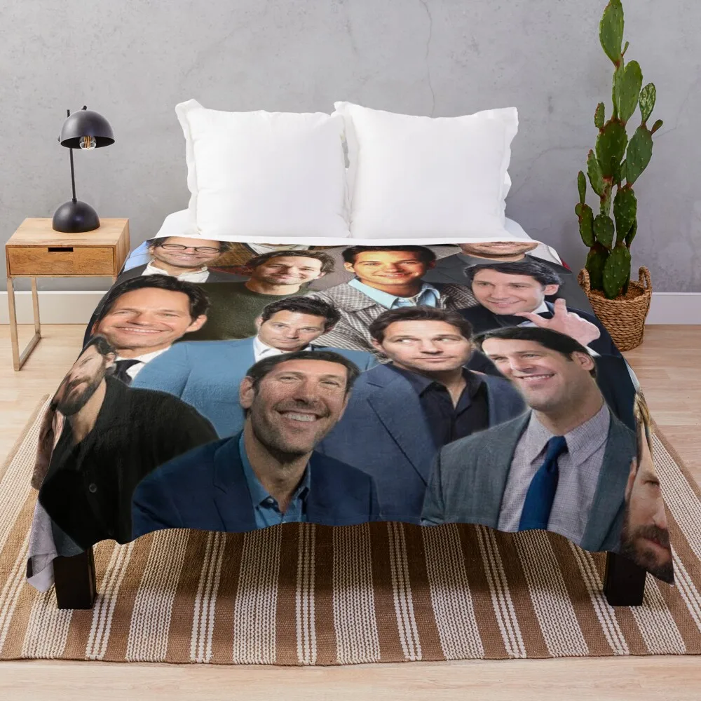 

Paul Rudd photo collage Throw Blanket Tourist wednesday Summer Blankets