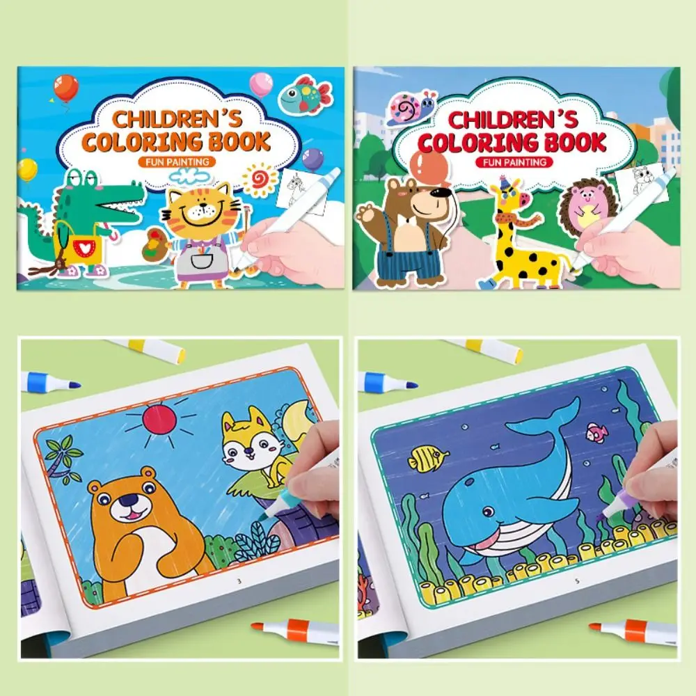Cartoon Animal Coloring Books Drawing Interactive Drawing Enlightenment Fun Coloring Graffiti Coloring Book Early Learning