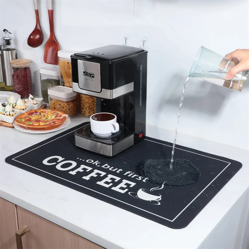 Simplified Kitchen Countertop Coffee Machine Mat, Dining Table, Tea Table, Draining Mat, Heat-insulating Table Pad, Water-absorb