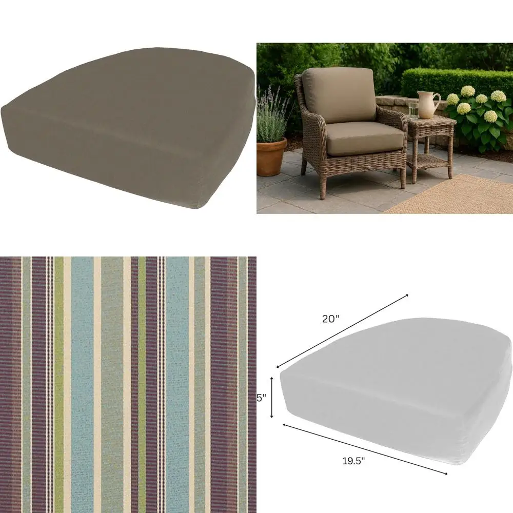 

Подушка Source Заокруглая подушка для заднего сиденья, глубина 19,5 x 20 x 5, Прочная подушка для сиденья в помещении и на открытом воздухе, изготовлена с устойчивой к выцветанию Su