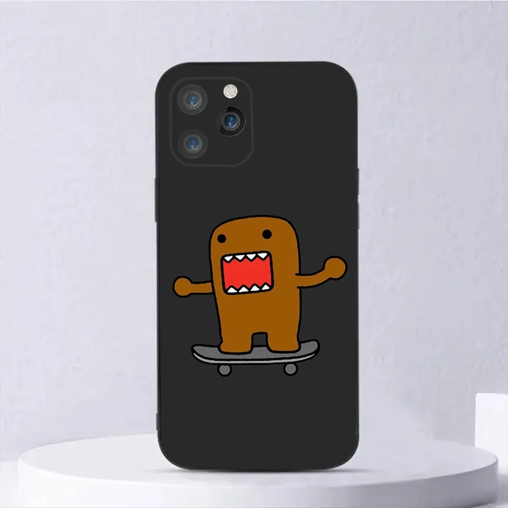 Cute Domo-kun Phone Case For iPhone 15,14,13,12,11,Plus,Pro Max,XS,X,XR,SE,Mini,8,7 Soft Silicone Black Cover