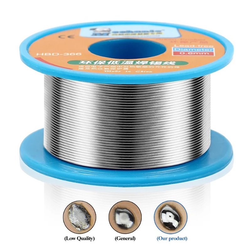 Meccanico HB-366 0.3/0.4/0.5/0.6/0.8mm nucleo di colofonia saldatura filo di saldatura senza piombo filo di stagno a bassa temperatura 210 ℃ punto di fusione