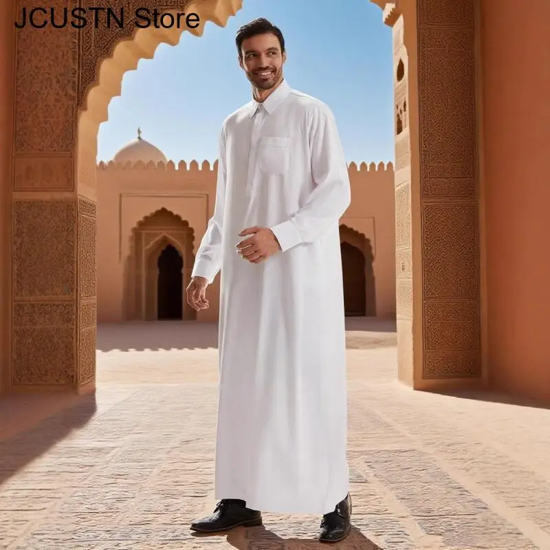 

Мужской халат с длинным рукавом, саудовская абайя, арабский тоб, джубба, дубайский даха, кафтан, исламская одежда Ближнего Востока, тауб, мусульманское платье, кафтан