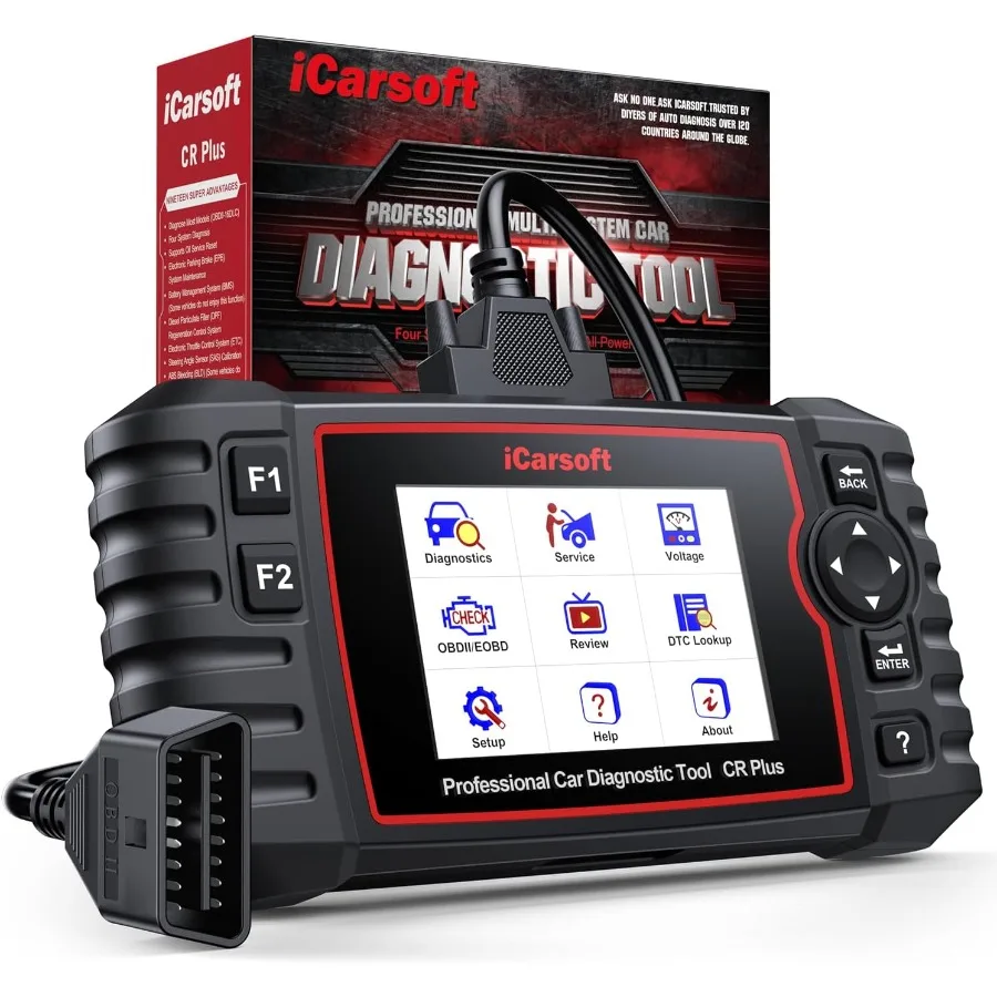 

CR Plus OBD2 Scanner Diagnostic Tool Code Reader for ABS Transmission Engine Airbag System with EVAP and O2 Sensor Test OnBoard