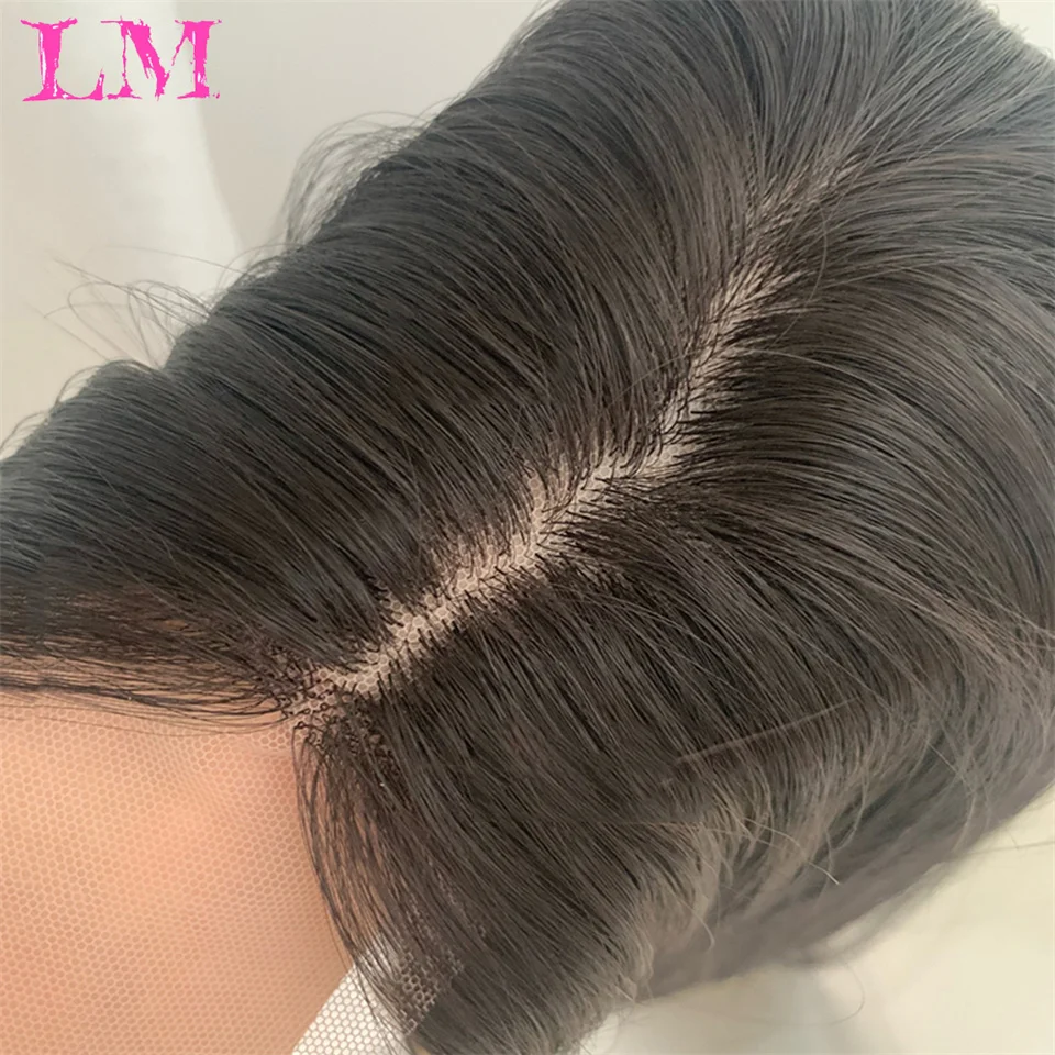 LM Long Straight Black Lace Front Wig Natural Black Pre Plucked Synthetic Lace Front Wig For Women Glueless Heat Resistant Fiber image 5