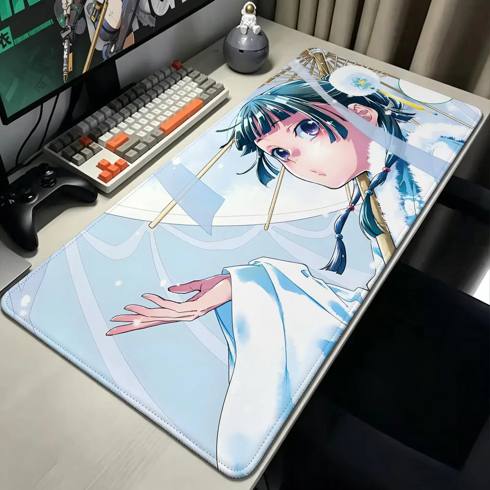 XXL Anime E‑Sports Mousepad, Stitched Wearproof Edges, Smooth Non‑Slip Mat for Desktop & Laptop Games The Apothecary Diaries