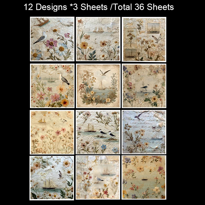 36 ورقة من ورق القصاصات المزخرف مقاس 6 × 6 بوصات: ألوان مائية - أنماط مغسولة لسكرابوكينغ والوريغامي والمشروعات الإبداعية للأطفال