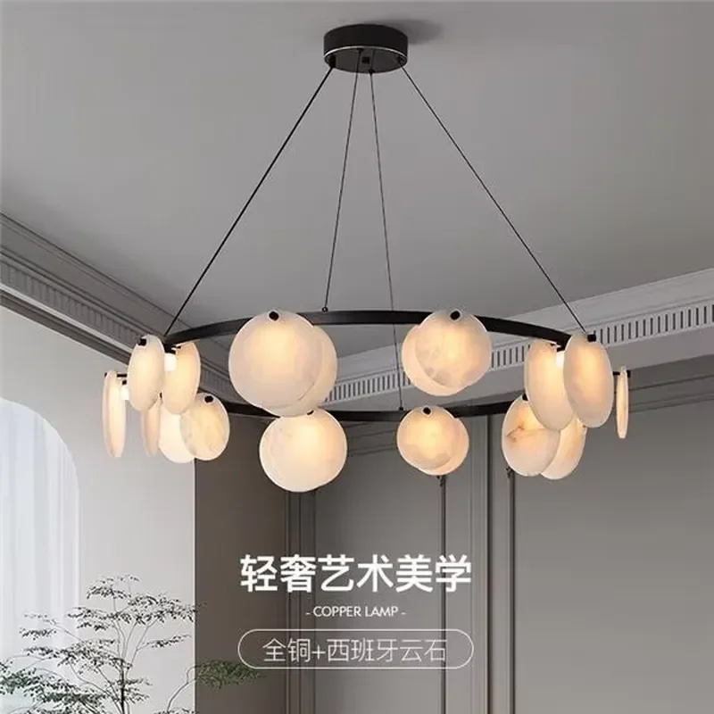 Remote Control LED Adjustable Height Warm White Long Dining Room Decorations Chandelier