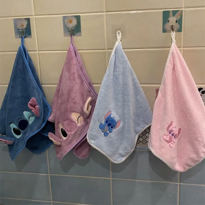 

The New Stitch Towel Disney Cute Stitch Pattern Rectangular Towel Couple Cartoon Coral Velvet Soft Face Towel Student Face Gift