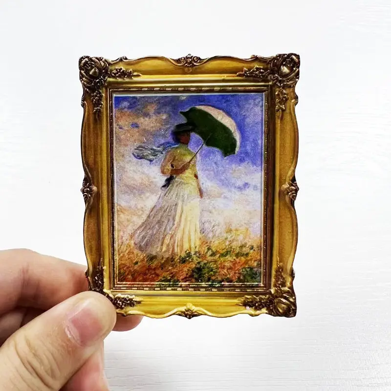 

French Monet Woman Holding Parasol Simulation World Famous Painting Magnetic Fridge Magnet High-Value Hot-Selling Home Decoratio