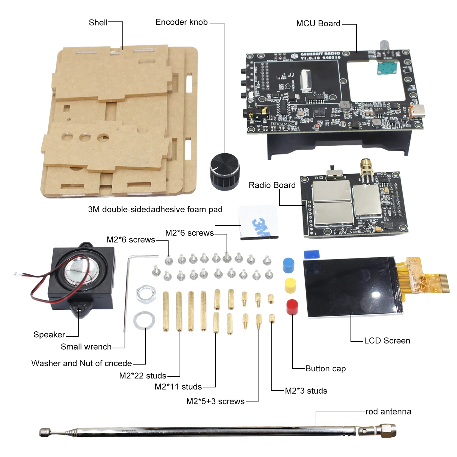 DIY Full Radio V5A Kit FM AM MW SW Aviation SSB LSB USB Supports UHF Band Receiving/transmitting Function Through Expansion Boar