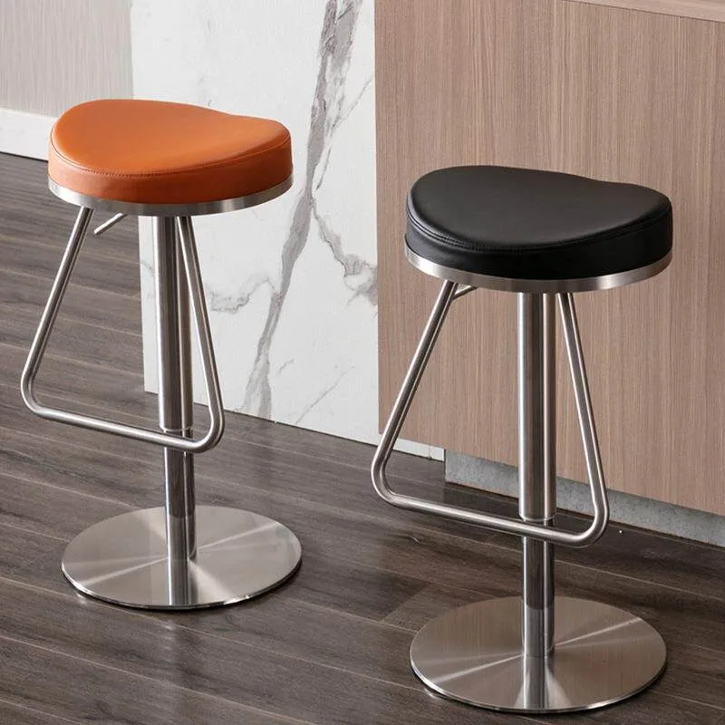 Luxury Counter Bar Chair Nordic Ergonomic Minimalist Bar Chair Designer Swivel Modern Silver Metal Silla Alta Balcony Furniture