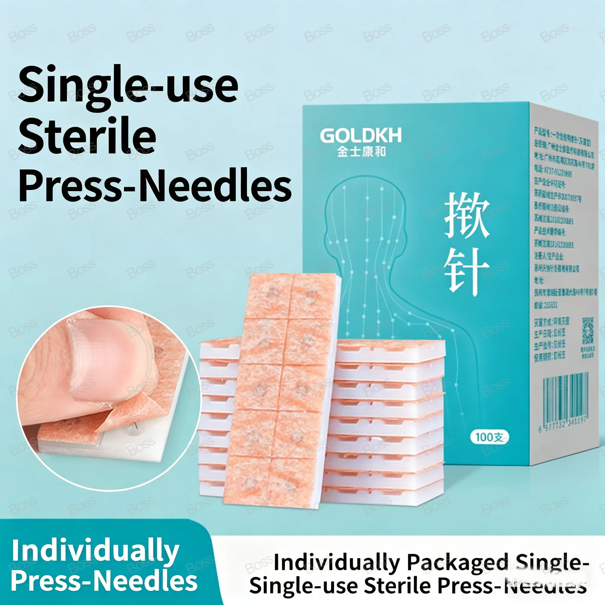 

500pcs/ 1000pcs Disposable Sterile Acupuncture and Moxibustion Ear Acupuncture Intradermal Needle Patch for Embedding