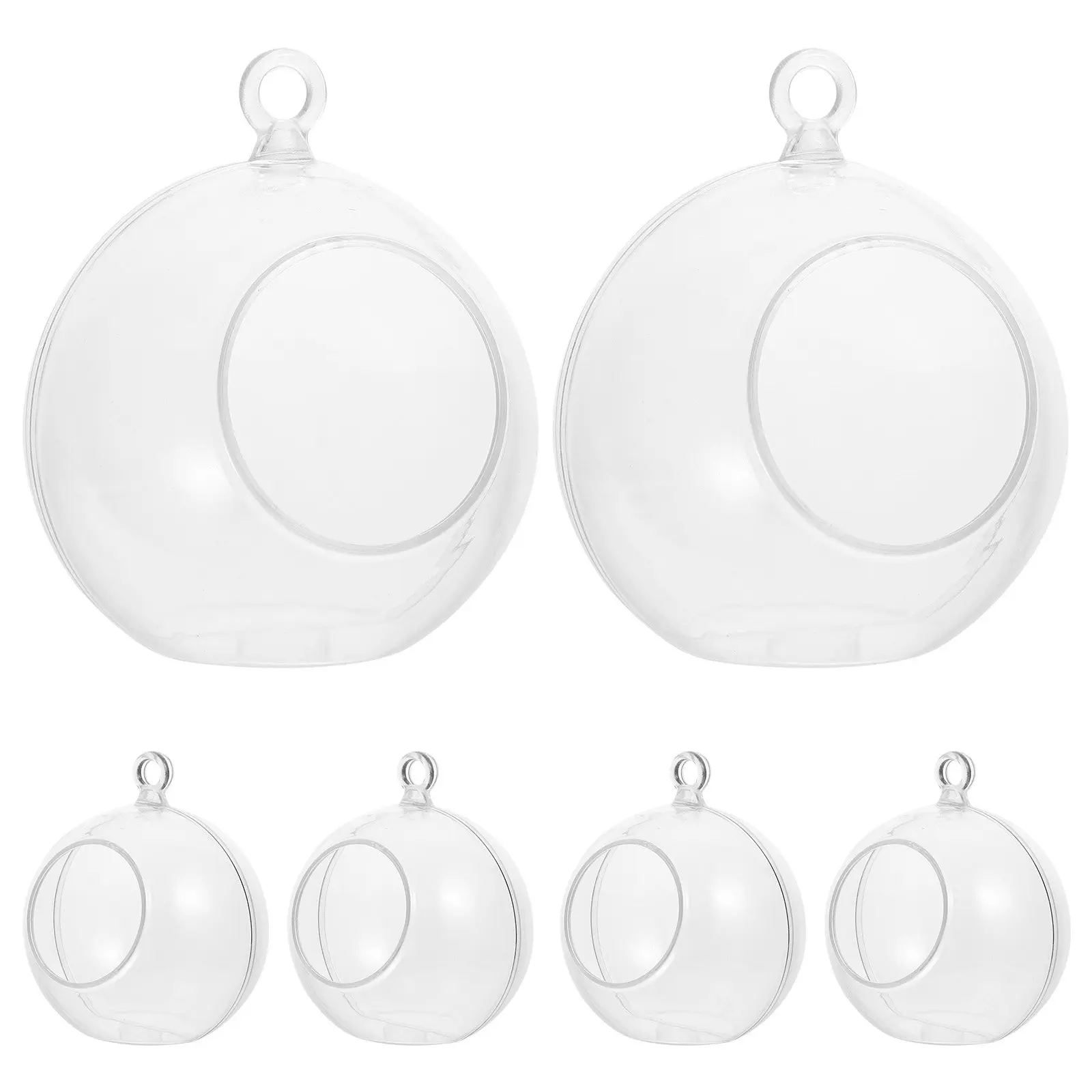 8Pcs Transparent Round Fillable Christmas Ornaments Clear Plastic Ball Shells for Crafts DIY Decor Holiday Party Home Tree