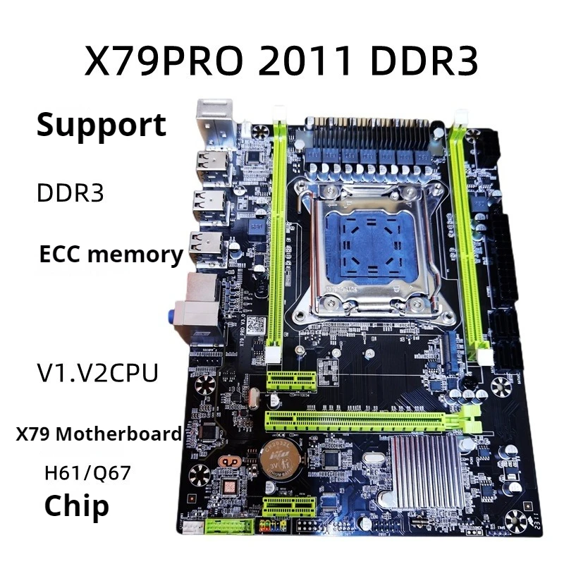 

Original X79PRO main board LGA2011 pin server desktop computer main board DDR3 memory gigabit network interface card