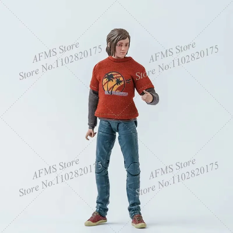 Figura coleccionable a escala 1/12, jersey de Ellie, Top de retazos estampado de manga larga, figura de acción de soldado para mujer de 6"