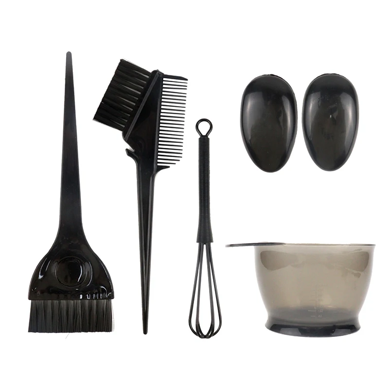 Professional Hair Coloring Brush Set Gancho Agulha, Cor Dye Destaque, Conjunto Reutilizável, Geada, Tingimento Ferramentas, Salão de Beleza, 6 Pcs