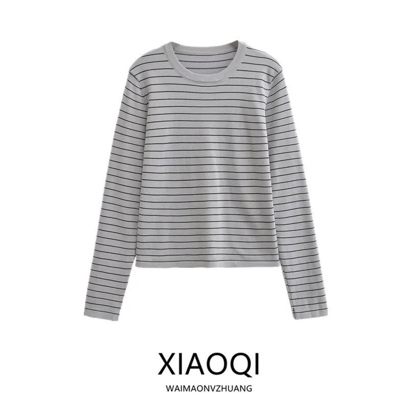 

2024 Autumn New Women's Commuter Loose Long Sve round Ne Knitwear Top Versatile Comfortable Regular Length A-Line ape