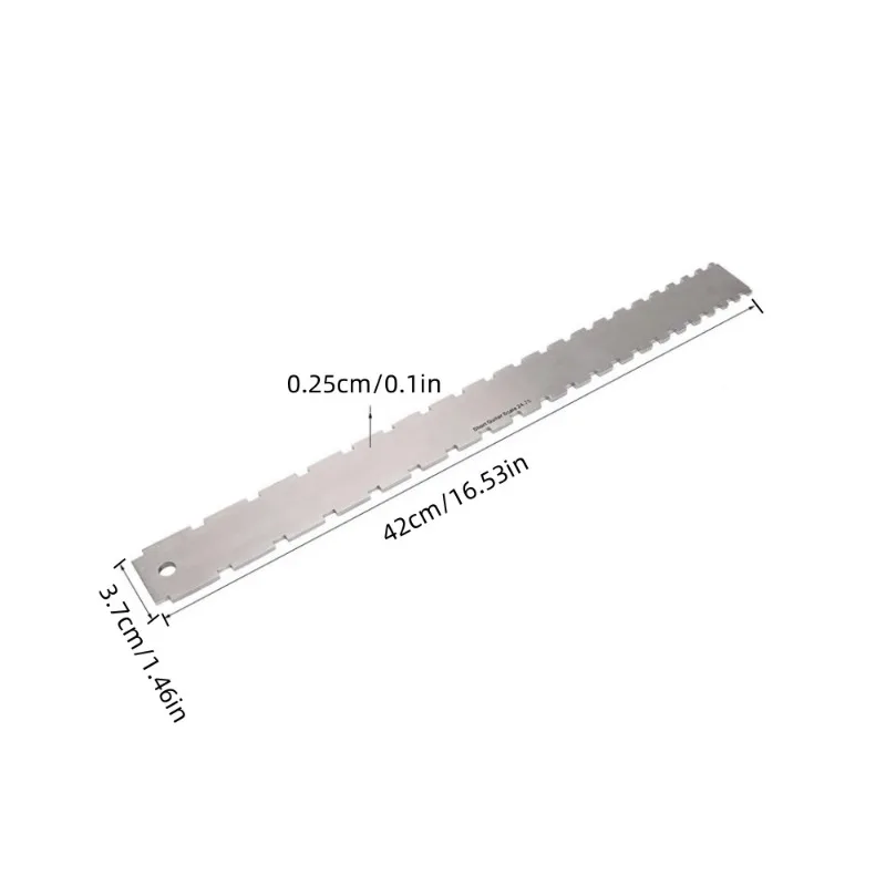3pcs Guitar Neck Notched Straight Edge Ruler Luthiers Tool String Action Gauge Height Ruler Guitar Fret Leveling Guide