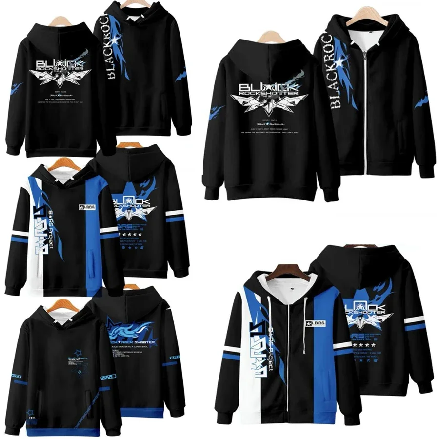 Anime BRS Black Rock Shooter Cosplay Hoodie Women Men Harajuku Sweatshirt Streetwear Hip Hop Pullover Hooded Jacket Coat Male