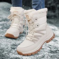 Stivali da donna stivali da neve invernali scarpe in cotone caldo peluche scarpe da trekking sportive resistenti all'usura di grandi dimensioni con suola alta e spessa