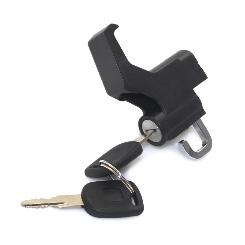 Motorcycle Helmet Security Hook Lock with 2 Keys 6mm Screw Holes Anti Theft Lock