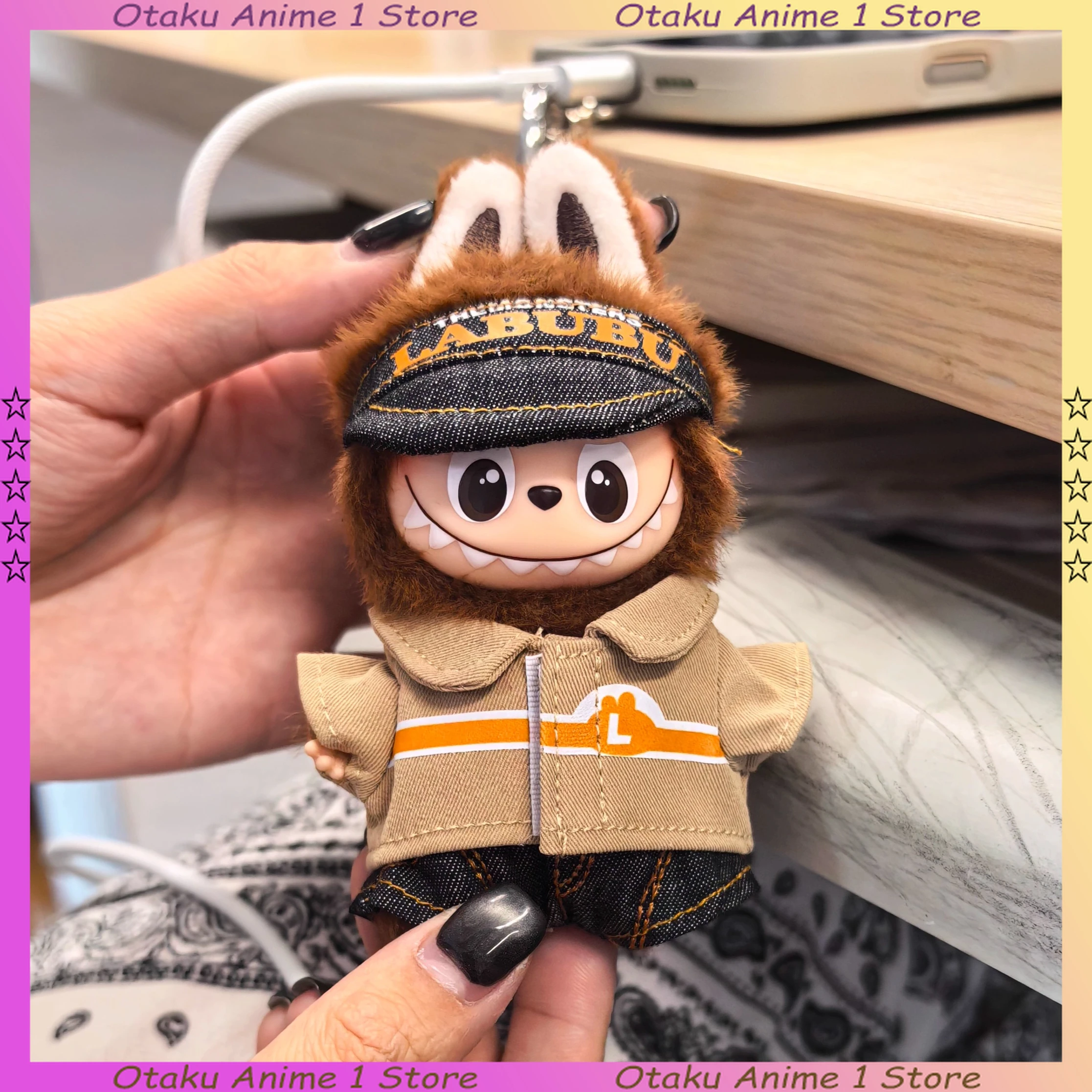 ل Labubu 4.0 الملابس لطيف أحمق مارت أمين الصندوق موحدة 3 قطعة مجموعة صغيرة أفخم دمية الملابس موضة إكسسوارات دمي هدية