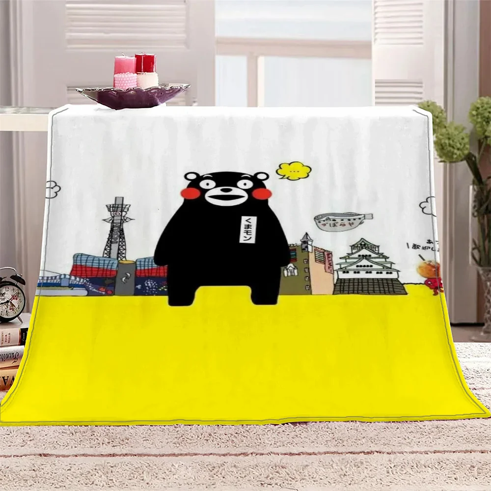 Designer Throw Blanket for Sofa Luxury Bedding Kumamon Bed Blankets Characters Home and Decoration Microfiber Blanket King Size