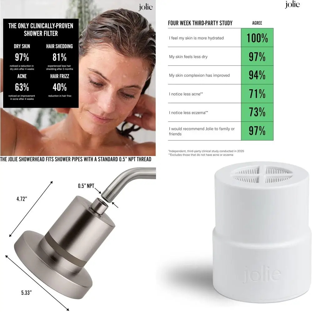 

High-Pressure Shower Filter by Jolie - Clinically Proven for Healthier Hair and Skin