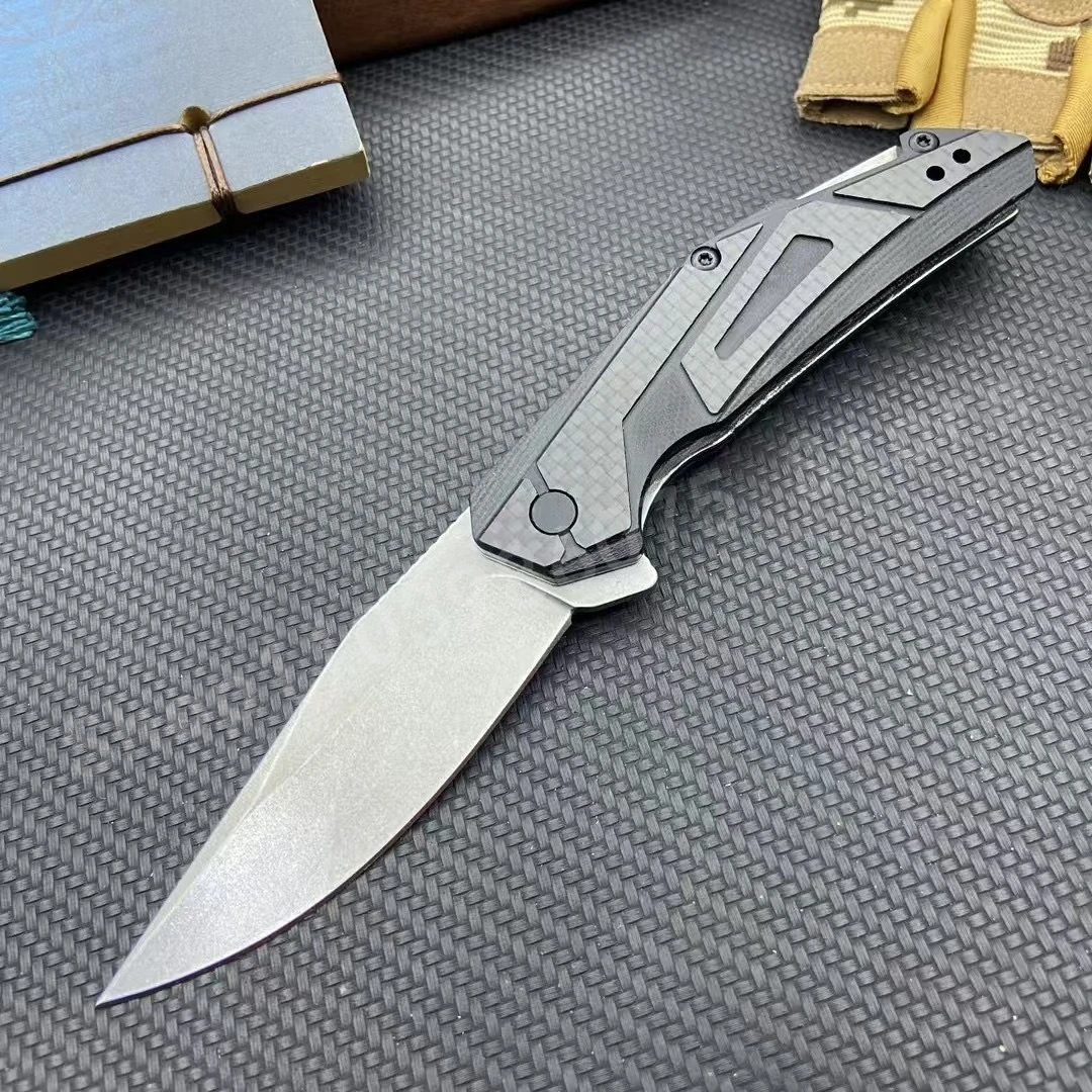 

KS 1370 Серый складной нож D2 Стальное лезвие G10 Композитная ручка из углеродного волокна Портативный бытовой нож для фруктов EDC Нож для ручной клади