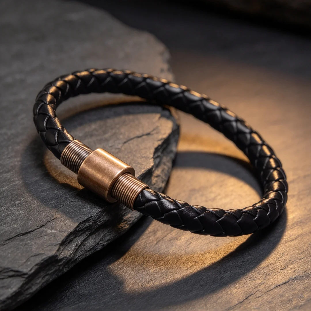 Retro Magnetic Buckle Stainless Steel Bracelet Hand Woven Leather Rope Bracelet Men Friendship Luxury Jewelry Pulseras