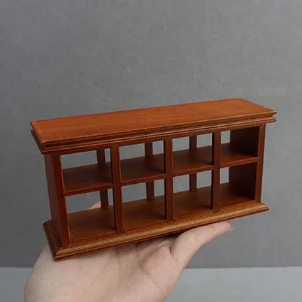 1:12DIY dollhouse wooden mini miniature furniture display rack locker Duobao shelf