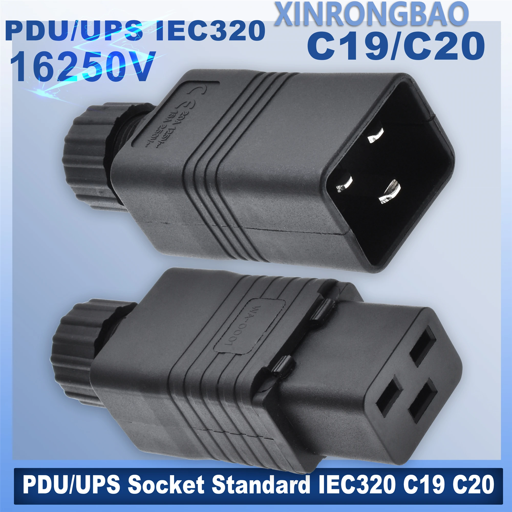 PDU/UPS Socket Standard Rewireable IEC 320 C20 C19 Female Male Connector PDU AC Power Plug Datacenter power Female Male plug 16A