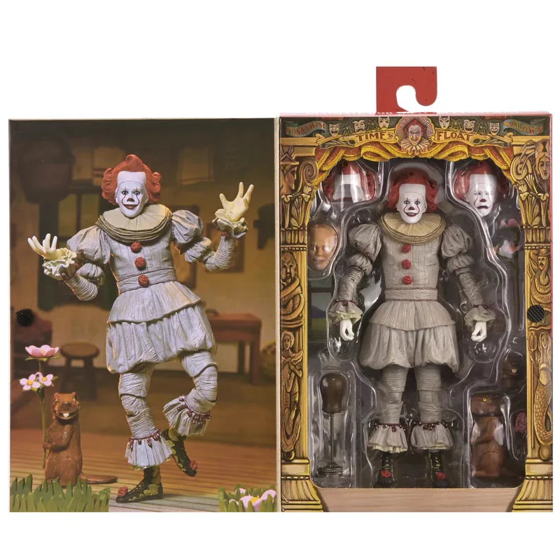 Nueva figura de acción NECA Ultimate Pennywise de 7 pulgadas, estatua coleccionable de PVC, decoración de escritorio inspirada en la película It para fanáticos de la película.