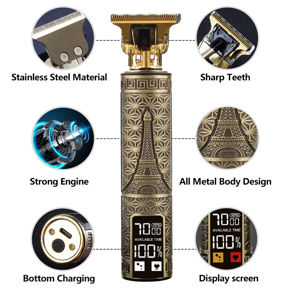 GeZhou Pemangkas Rambut untuk Pria Pemangkas Rambut Pemotong Rambut Elektrik Pemangkas Rambut Mesin Isi Ulang Pemangkas Rambut Gunting Rambut