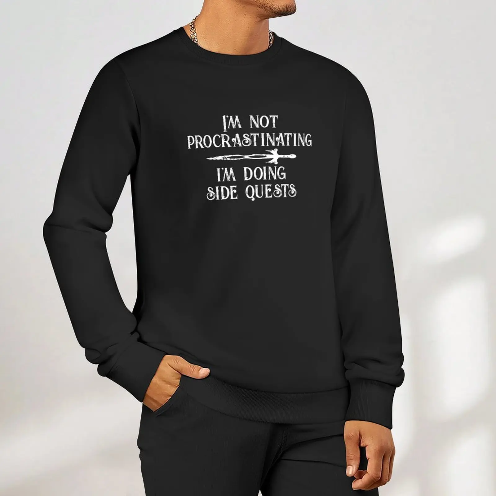I'm Doing Side Quests Pullover men's sweat-shirt set men wear korean clothes korean autumn clothes men's sweatshirt