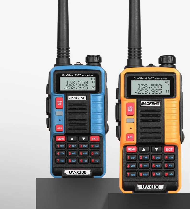 Baofeng-walkie-talkie UV X100 de largo alcance, transceptor de Radio HF de doble banda, alcance máximo de 50KM, carga rápida por USB, 2024