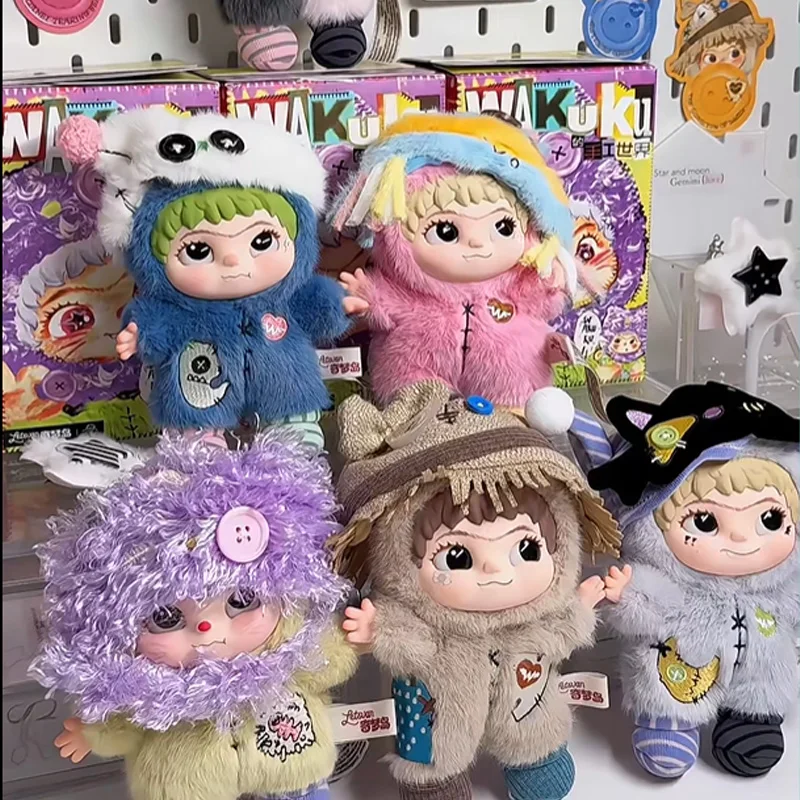 

Authentic Wakuku 4th Generation Handmade World Series Blind Box Vinyl Plush Keychain Figure Bag Pendant Birthday Festival Gift